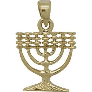 Menorah hangertje, mooi zilver met geelgoud verguld Meno..., Sieraden, Tassen en Uiterlijk, Kettinghangers