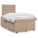 vidaXL Boxspring met matras kunstleer cappuccinokleurig, Overige materialen, Bruin, Verzenden, Nieuw