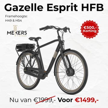 Gazelle ESPRIT Heren E-bike 450 Wh 7 versnellingen, Ophalen, Velgrem, Versnellingen, Nieuw