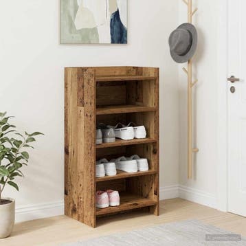 vidaXL Schoenenkast met opslag Oud hout 48 x 36 x 92 cm, Verzenden, Nieuw