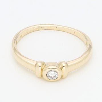 Ring - 14 karaat Geel goud Diamant (Natuurlijk), Nieuw