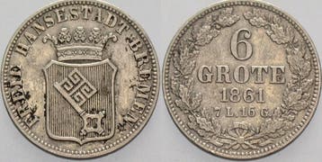 6 Grote 1861 Bremen, Postzegels en Munten, Verzenden