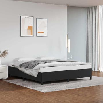 vidaXL Bedframe kunstleer zwart 180x200 cm, Huis en Inrichting, Slaapkamer | Bedden, Overige materialen, Eenpersoons, Verzenden