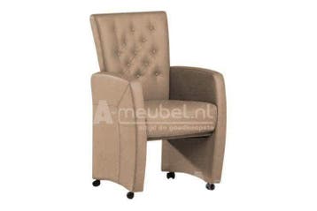 Eetkamerstoel Carina - eetkamerstoelen - Beige, Nieuw, Stof
