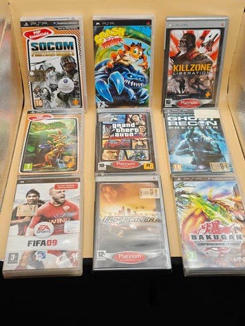 Sony - Playstation Portable (PSP) - Lotto 9 giochi PSP CIB, Nieuw