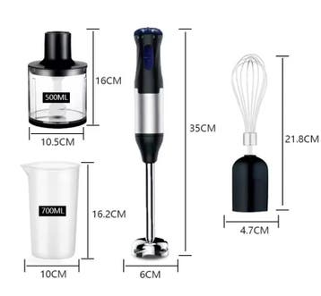 Staafmixer 1000W – 4-in-1 Handblender met Hakmolen en Garde, Verzenden, Nieuw