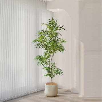 Grote Kunstplant 78-140cm - Real Touch Palmboom met Bamboe-l, Huis en Inrichting, Verzenden