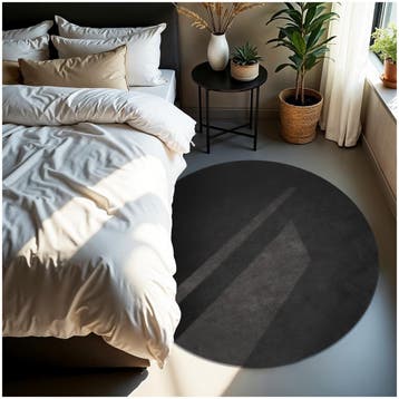 Kortpolig vloerkleed Soft Zone - Ø 120 cm, antraciet, Verzenden, Nieuw