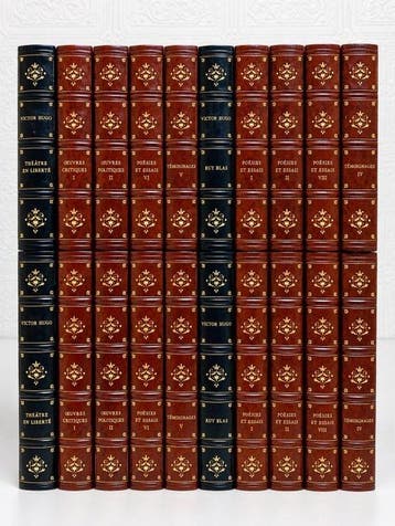 Victor Hugo - Magnifique lot de 20 volumes de Victor Hugo –