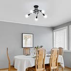 Zwarte Spoetnik Kroonluchter 5-Lichts E27, Huis en Inrichting, Lampen | Kroonluchters, Verzenden, Nieuw