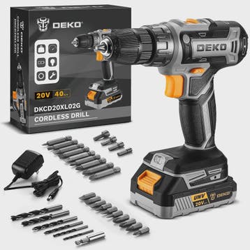 DEKO 20V Accuboormachine Set met Batterij en Lader - Krachti, Verzenden, Nieuw