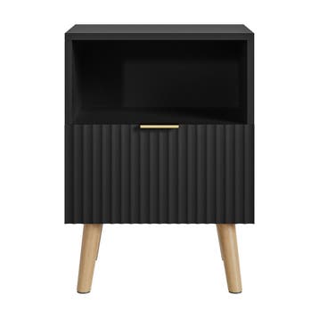 Nachtkastje Nand zwevend met lade 55x40x30 cm zwart [en.casa, Verzenden, Nieuw