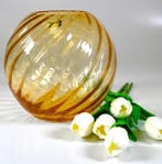 Egermann - Vaas - Glas - amberkleurige vaas