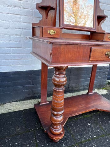 antiek Engels mahonie kaptafel, 92 cm breed