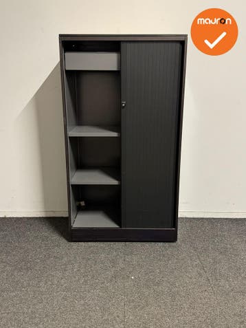 Ahrend - Roldeurkast - 144x80x45 cm - Bruin/Paars-Zwart - B-, Werkplek, Ophalen of Verzenden, Gebruikt, Kast