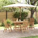 vidaXL Tuin eettafelset 5 pcs Bruin Massief Teakhout, Verzenden, Nieuw, 5 zitplaatsen