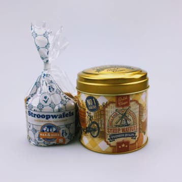 8 Stroopwafels in blik Bakkersfiets, Ophalen of Verzenden, Nieuw