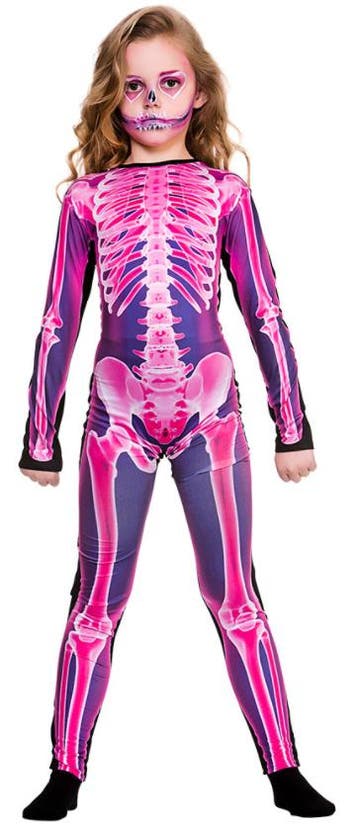 X-ray skeletten jumpsuit roze, Verzenden, Nieuw, Feestartikel