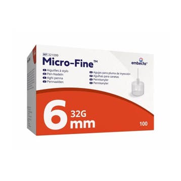 embecta Micro-Fine™ Pennaalden 0,23 x 6 mm 32G 100 stuks, Diversen, Verpleegmiddelen, Verzenden, Nieuw
