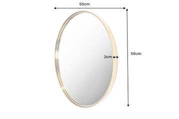 Ronde wandspiegel PORTRET 50cm goud metalen frame, Huis en Inrichting, Ophalen of Verzenden, Nieuw
