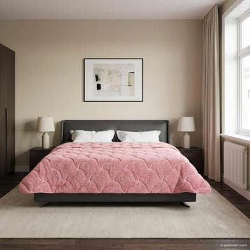 vidaXL Zomer Dekbed Roze 220 x 240 cm Microfiber en Teddy, Verzenden, Nieuw, Roze