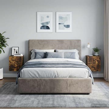 vidaXL Wandbeugel Bedkast 2 st Gerookt eiken 33 x 34,5 x 40, Huis en Inrichting, Minder dan 45 cm, Verzenden, Nieuw, Minder dan 55 cm