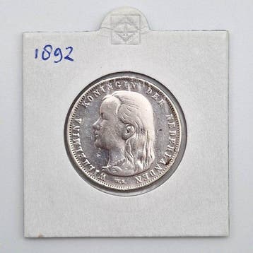 Nederland. Wilhelmina. 1 Gulden 1892 (Zonder minimumprijs), Postzegels en Munten