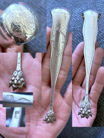 Boulenger - Suikertang - .950 zilver - 1850-1900 - Floraal, Antiek en Kunst
