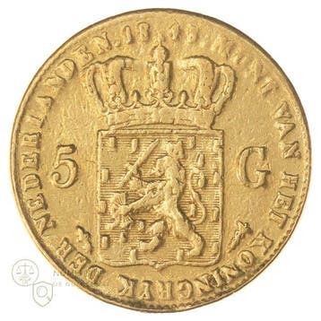 Nederland. Willem II. 5 Gulden 1843 ZELDZAAM, Postzegels en Munten