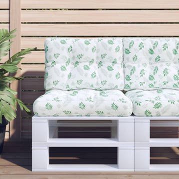 vidaXL Palletkussens 2 st stof bladpatroon, Verzenden, Nieuw, Groen