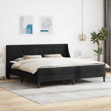 vidaXL Bedframe met matras met hoofdeinde Zwart 180 x 200 cm, Verzenden, Nieuw