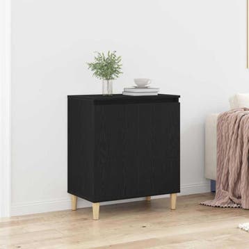 vidaXL Dressoir Zwart Eiken 60 x 35 x 70 cm Bewerkt hout, Verzenden, Nieuw, Overige houtsoorten, Minder dan 50 cm