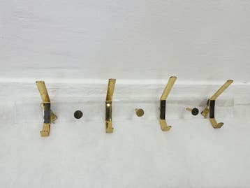 wandkapstok met messing haken, Wandkapstok, Kunststof, Gebruikt, Ophalen of Verzenden