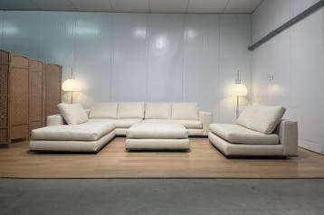 Minotti Hamilton 5-delige Set – Nieuw Gestoffeerd NP 27500, Hoekbank, Ophalen of Verzenden, Vierpersoons of meer, Design Bank Bankstel Zetel Hoekbank Minotti
