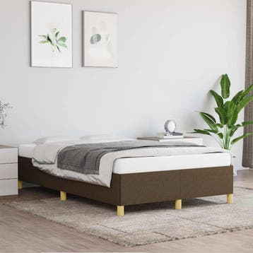 vidaXL Bedframe zonder matras 120x200 cm stof donkerbruin, Bruin, Verzenden, Nieuw, Twijfelaar