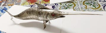 Beeldje - Pez grande articulado 45cm 332 gr. - .925 zilver