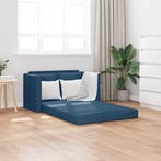 vidaXL Slaapbank vloermodel 2-in-1 112x174x55 cm stof blauw, Verzenden, Nieuw, Stof, Minder dan 150 cm