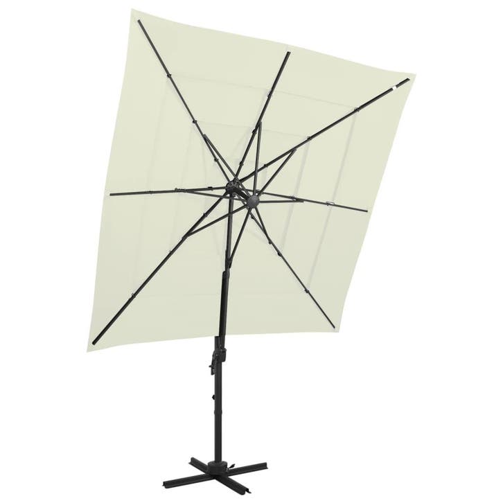 vidaXL Parasol 4-laags met aluminium paal 250x250 cm, Tuin en Terras, Parasols, Nieuw, 2 tot 3 meter, Verzenden