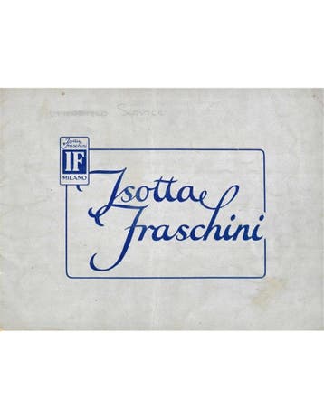1932 ISOTTA FRASHINI 8B RANGE BROCHURE ENGELS, Nieuw, Author