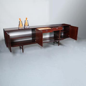Vintage Dressoir door Fristho in palissander met grote bar, Ophalen of Verzenden