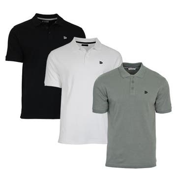 Donnay Donnay Heren - 3-Pack - Polo shirt Noah - Zwart / Wit, Kleding | Heren, Polo's, Verzenden, Nieuw