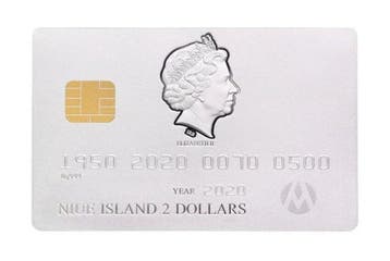 Niue. 2 Dollars 2020 CREDIT CARD COIN 1,5 Oz (.999) mit CoA
