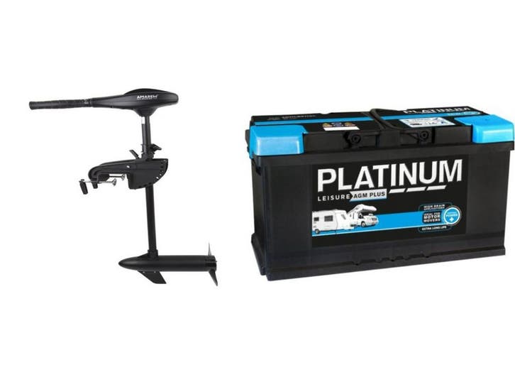 Fluistermotor 58LBS + 100ah AGM accu, Auto-onderdelen, Accu's en Toebehoren, Verzenden