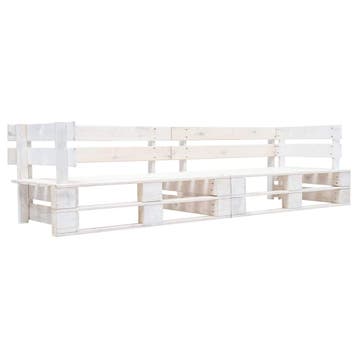 vidaXL Tuinbank 2-zits pallet hout wit, Verzenden, Nieuw