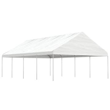 vidaXL Prieel met dak 8,92x5,88x3,75 m polyetheen wit, Verzenden, Nieuw
