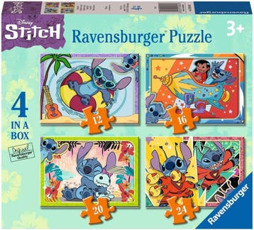 Disney Stitch Puzzel (4 in 1) | Ravensburger - Puzzels, Verzenden, Nieuw