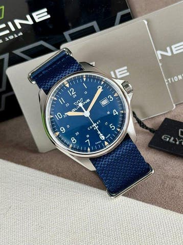 Glycine - Combat 6 Vintage Automatic Blue Date - GL0457 -, Nieuw