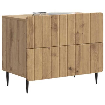 vidaXL Nachtkastje Artisanaal eiken 62 x 34,5 x 49,5 cm, Minder dan 45 cm, Verzenden, Nieuw, Minder dan 55 cm