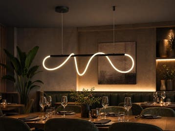 Veiling - Hanglamp Zand Zwart 110cm 40W LED CCT 3 Kleur + Di, Nieuw