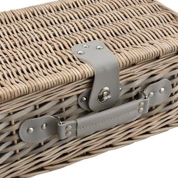 Picknickmand voor 2 personen - incl. inhoud - blauw en wit, Verzenden, Nieuw